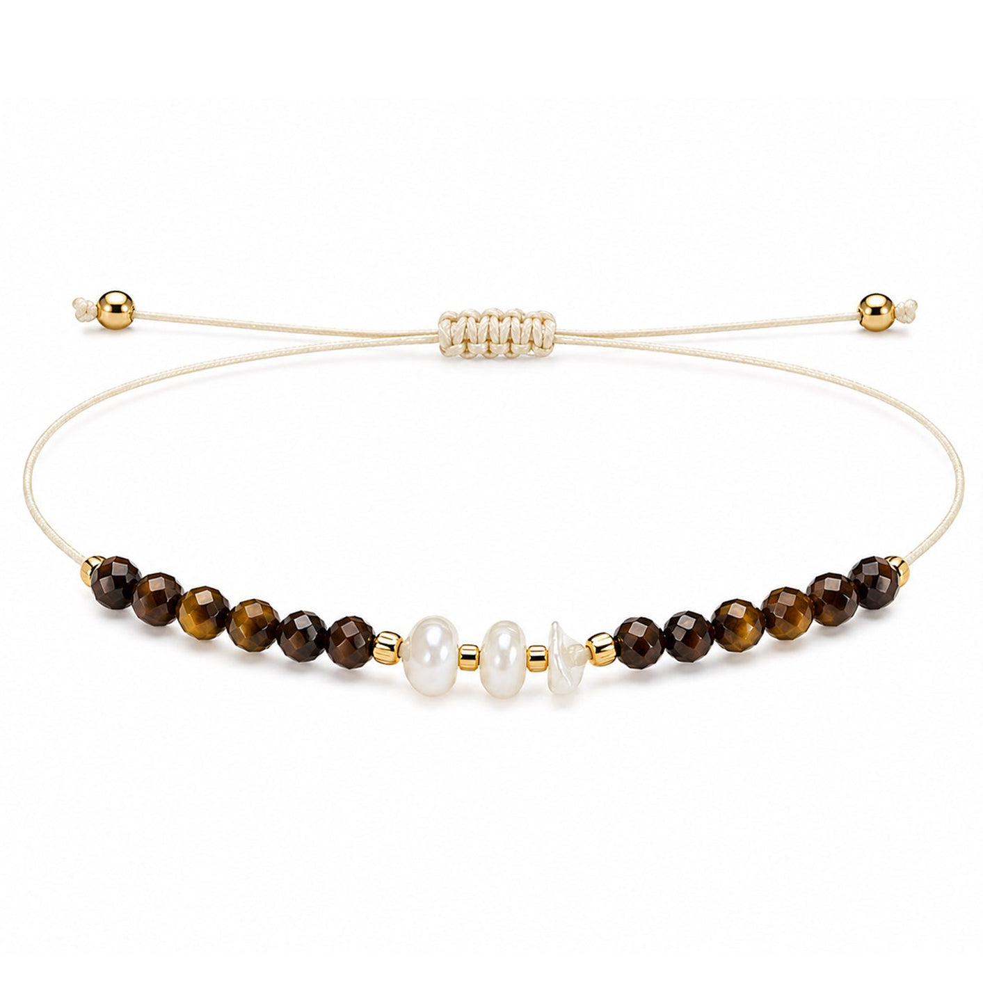 Pulsera Ajustable de Piedra Natural y Acero Inoxidable