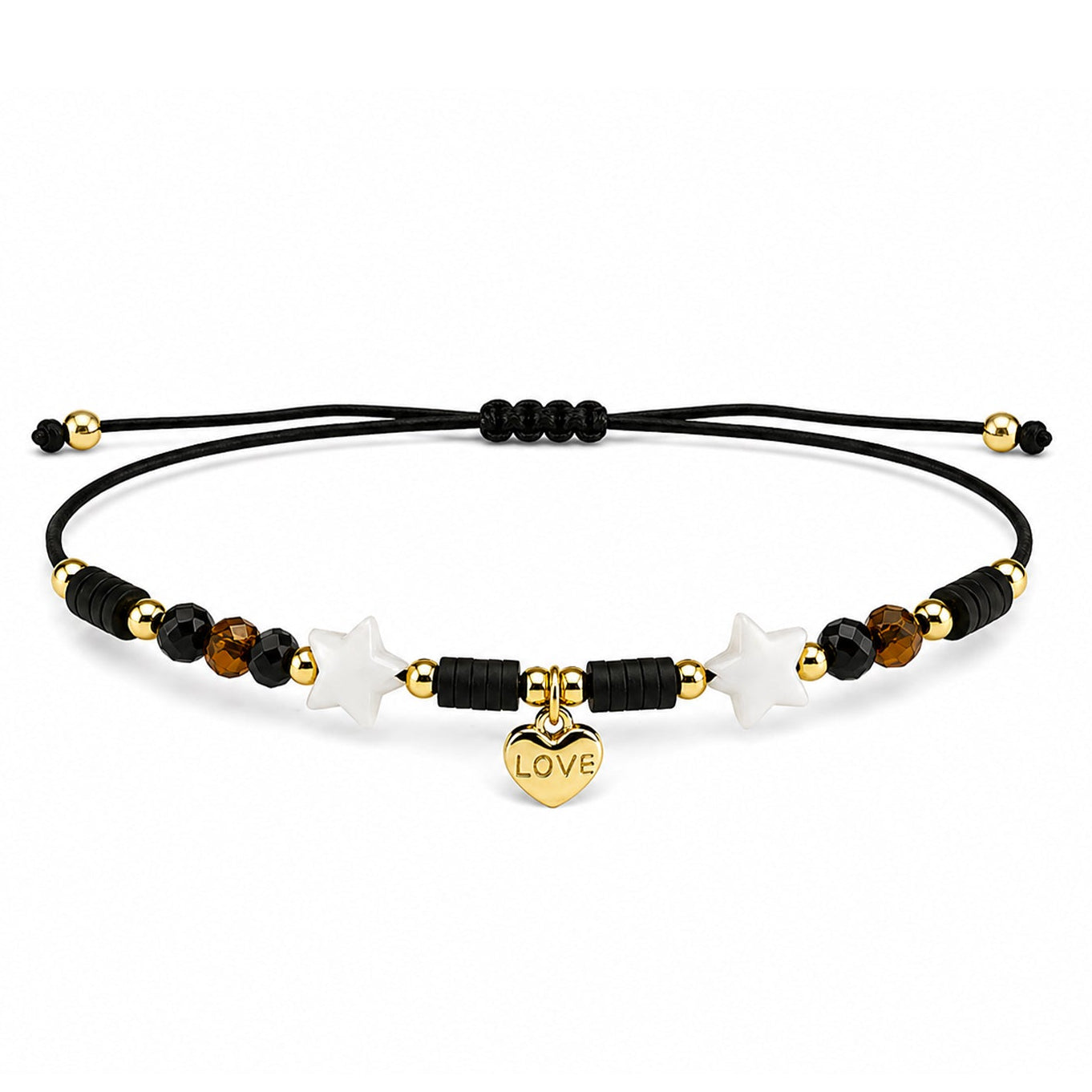 Pulsera con Estrellas y Charm Love