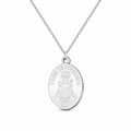 Colgante medalla Virgen de Covadonga en acero inoxidable plateado