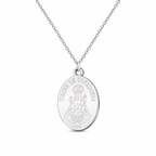 Colgante medalla Virgen de Covadonga en acero inoxidable plateado