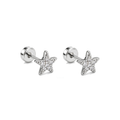 Piercing de Oreja Plateado con Estrella de Circonitas
