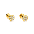 Piercing de Oreja Dorado con Circonitas Redondas
