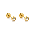 Piercing de Oreja Dorado con Zirconia Redonda