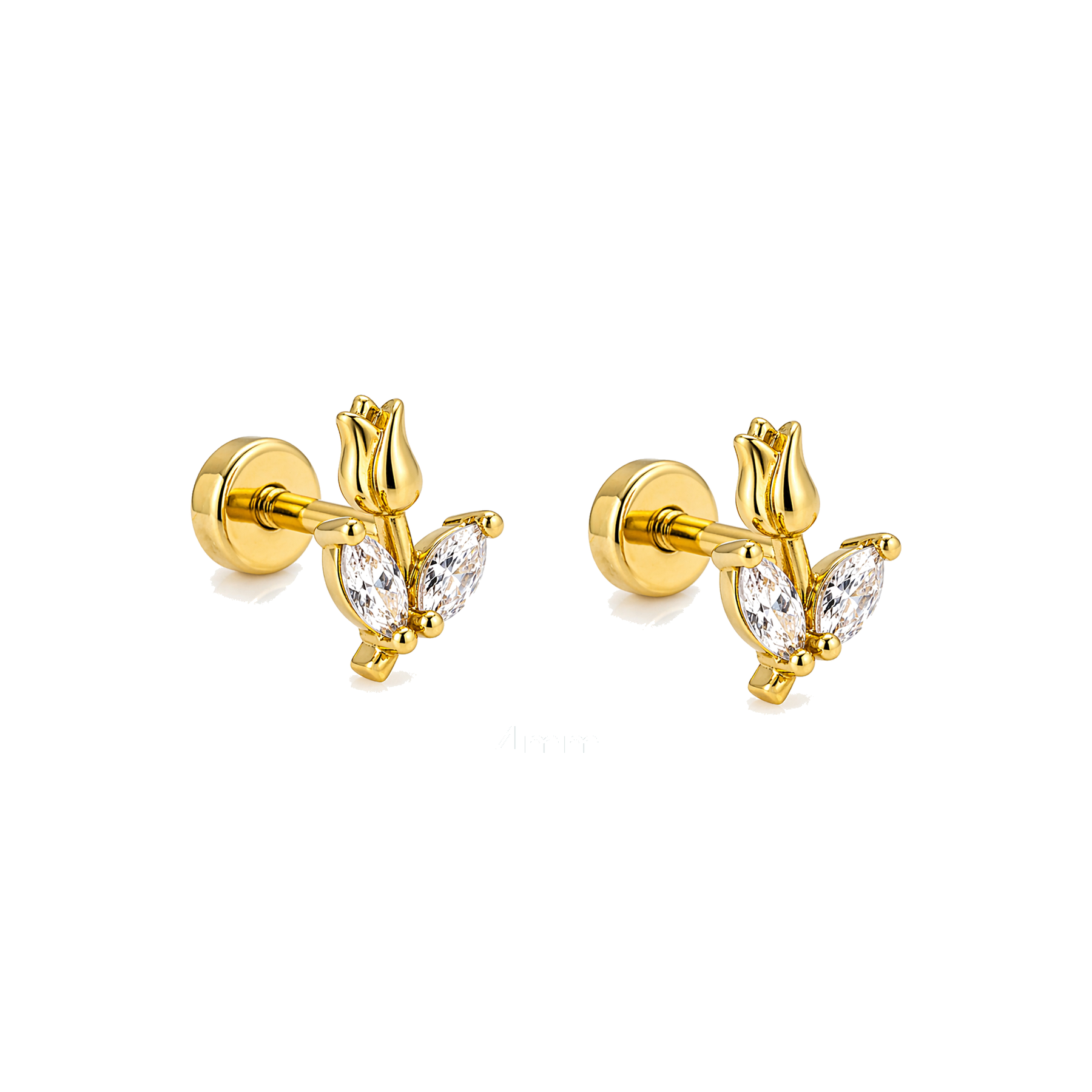 Piercing de Oreja Dorado con Luna y Estrellas