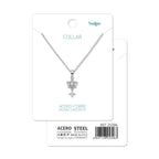 Tarjeta Cotigo con collar plateado de corona y estrella y referencia 25396.