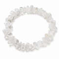 Pulsera chip de piedra natural color Cuarzo Blanco sobre fondo blanco