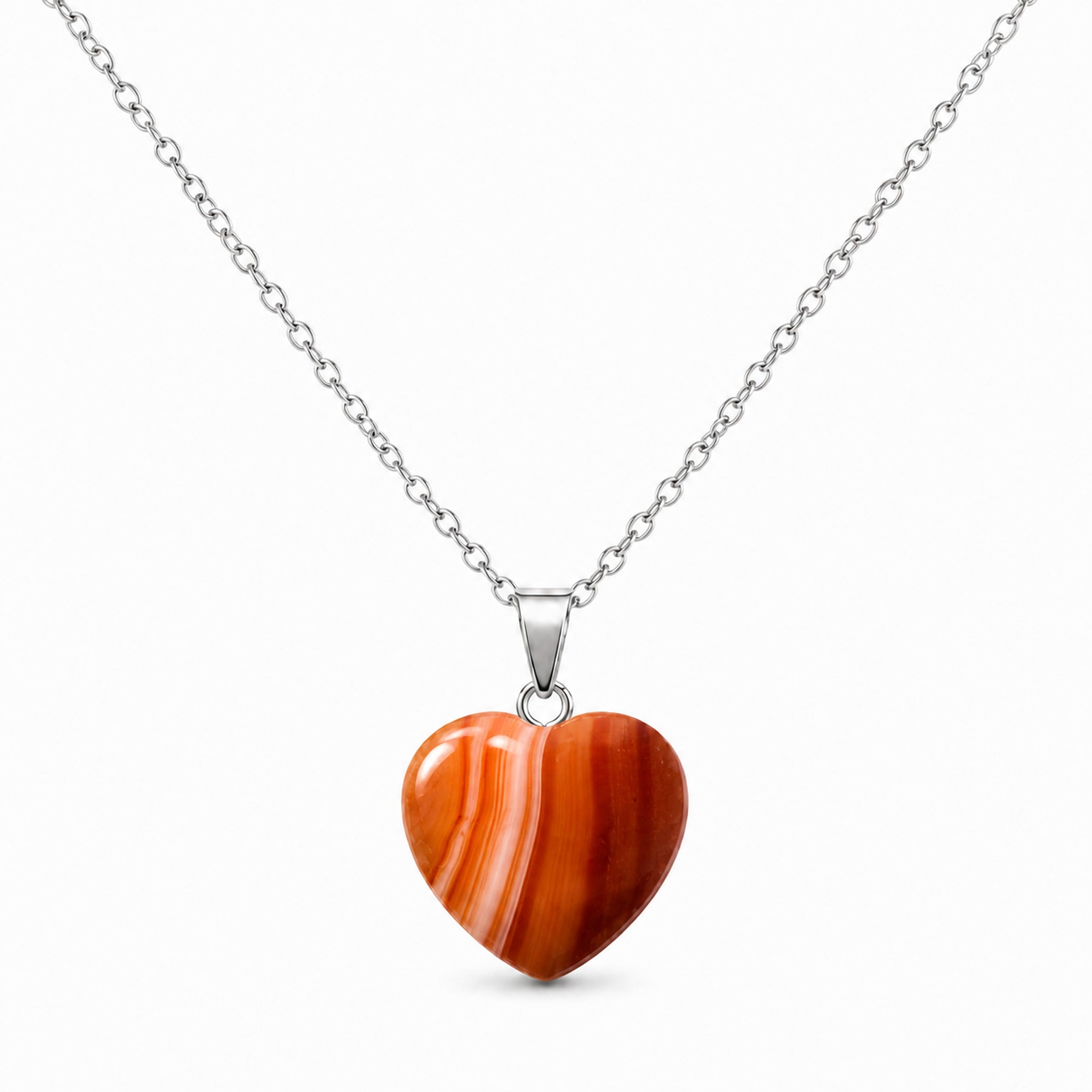 Collar Piedra Natural en Forma de Corazón