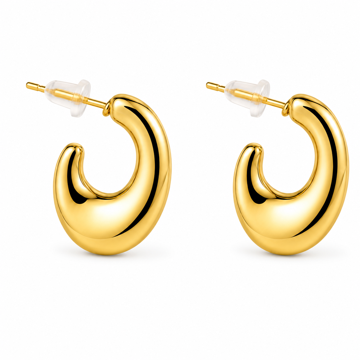 Pendientes Lazo Dorado — par de pendientes sobre fondo blanco