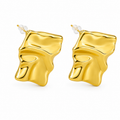 Pendientes Rostro Escultural Dorados — par de pendientes sobre fondo blanco
