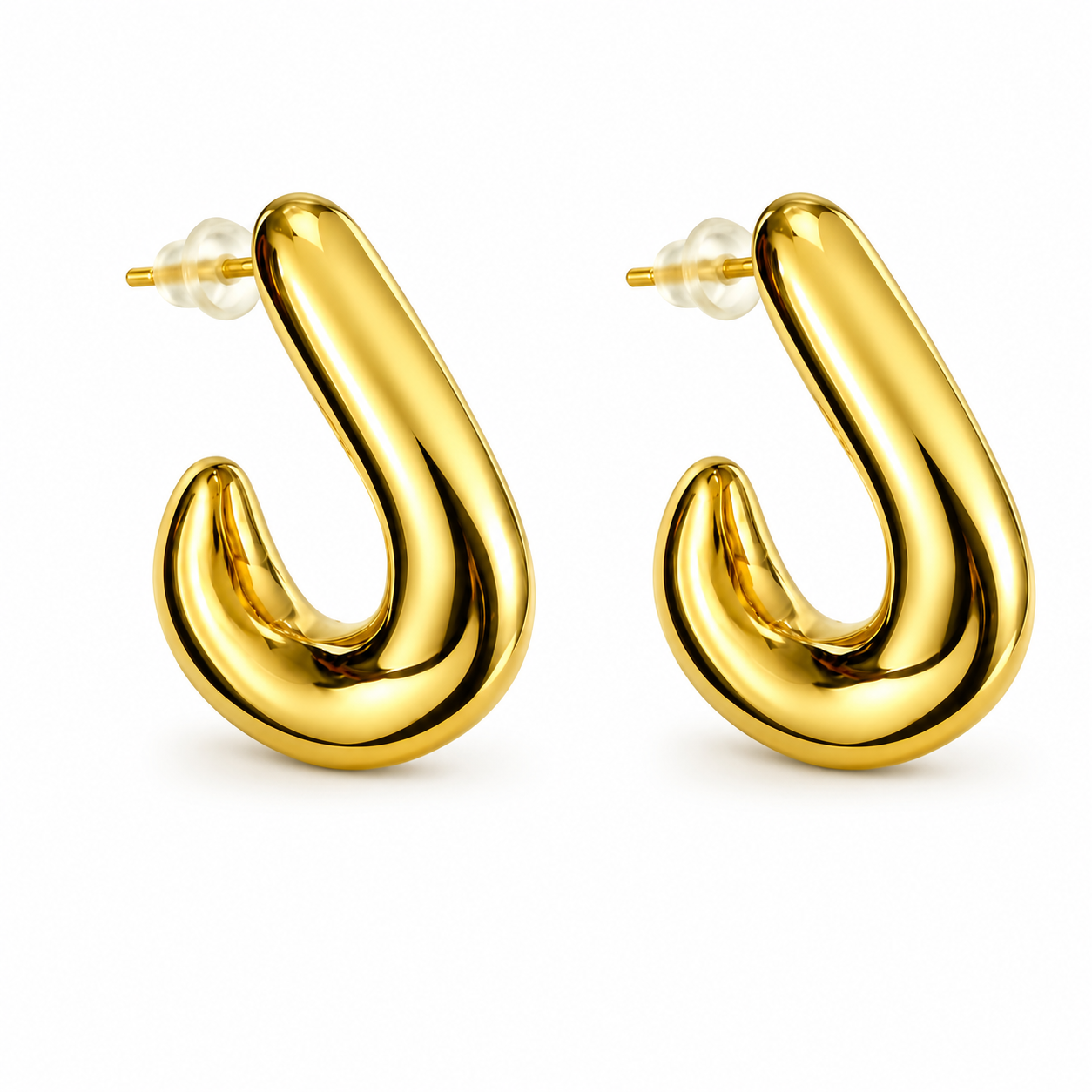 Aros Gota Dorados — par de pendientes sobre fondo blanco