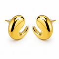 Pendientes Triple Aro Dorados — par de pendientes sobre fondo blanco
