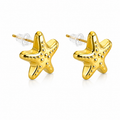 Pendientes Estrella de Mar Dorados — par de pendientes sobre fondo blanco
