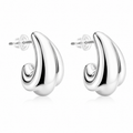 Pendientes Espiral Plateada — par de pendientes sobre fondo blanco