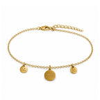 Pulsera Fina Dorada con Tres Monedas