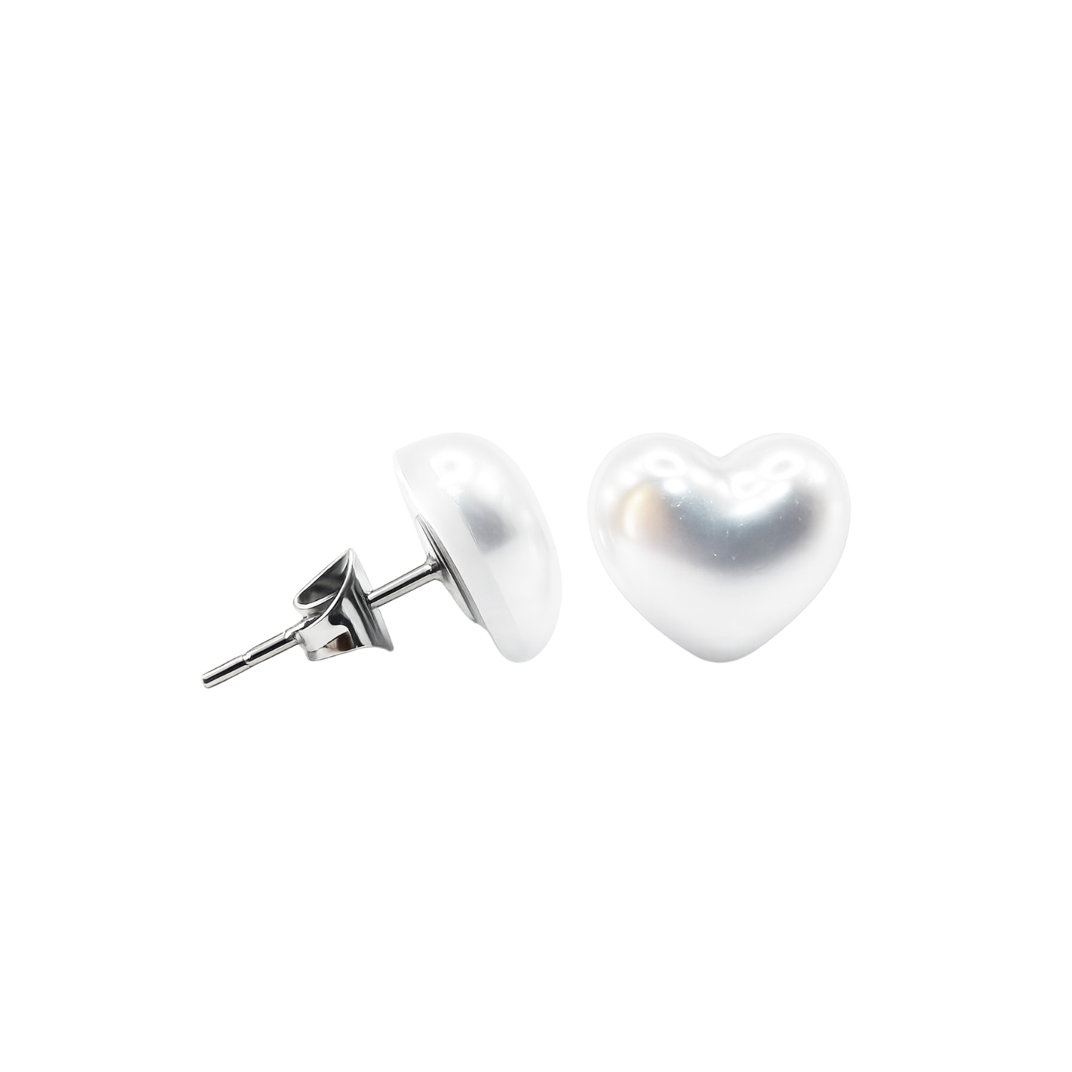 Pendientes de Perlas en Forma de Corazón