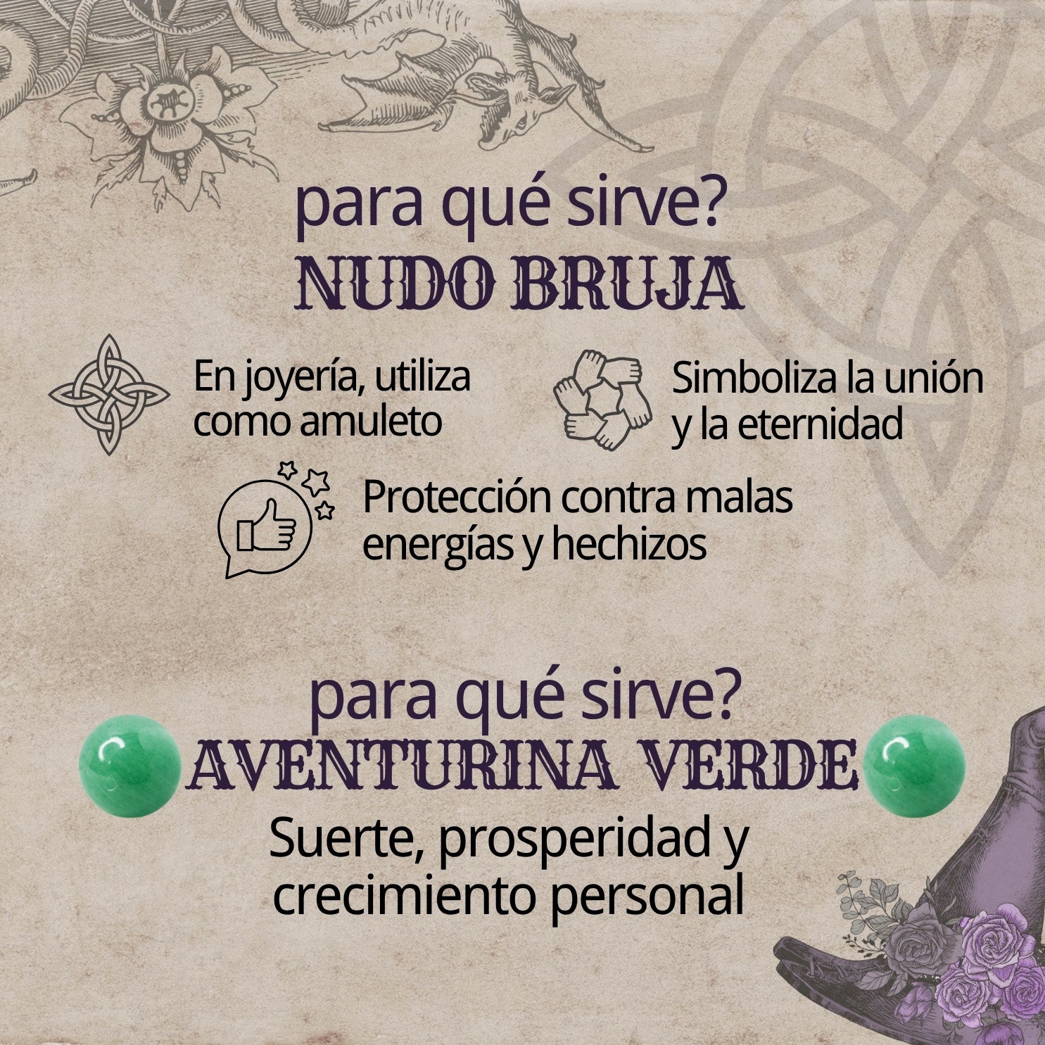 Anillo Nudo de Bruja con Aventurina Verde en Acero Plateado - cotigo