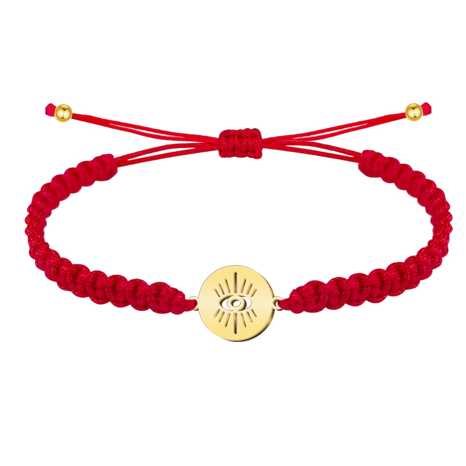 Pulsera del Hilo del Destino con Ojo Turco Redondo en Acero