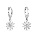 Pendientes de Aro Plateados con Estrella Brillante
