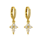 Pendientes de Aro con Flor y Circonita Marquesa Dorados