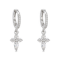 Pendientes de Aro con Flor y Circonita Marquesa Plateados