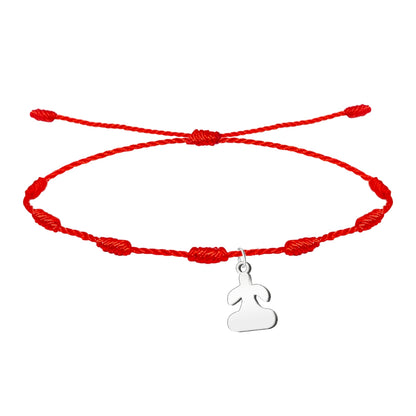 Pulsera 7 Nudos Con Idolo de Tarra Acero Plateado
