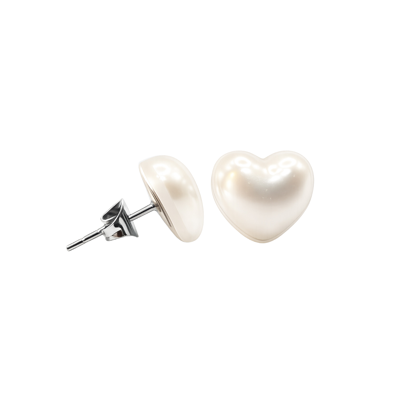 Pendientes de Perlas en Forma de Corazón