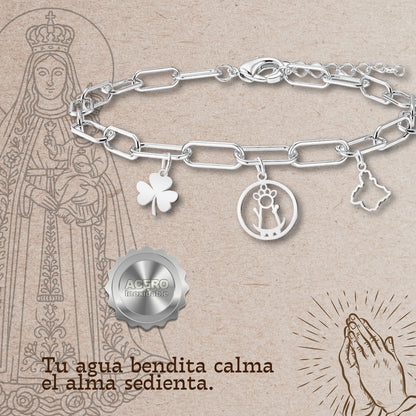 Pulsera Virgen de la Fuensanta Acero plateado
