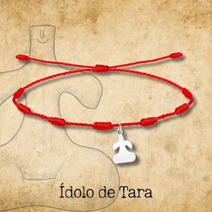 Pulsera 7 Nudos Con Idolo de Tarra Acero Plateado