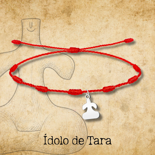 Pulsera 7 Nudos Con Idolo de Tarra Acero Plateado