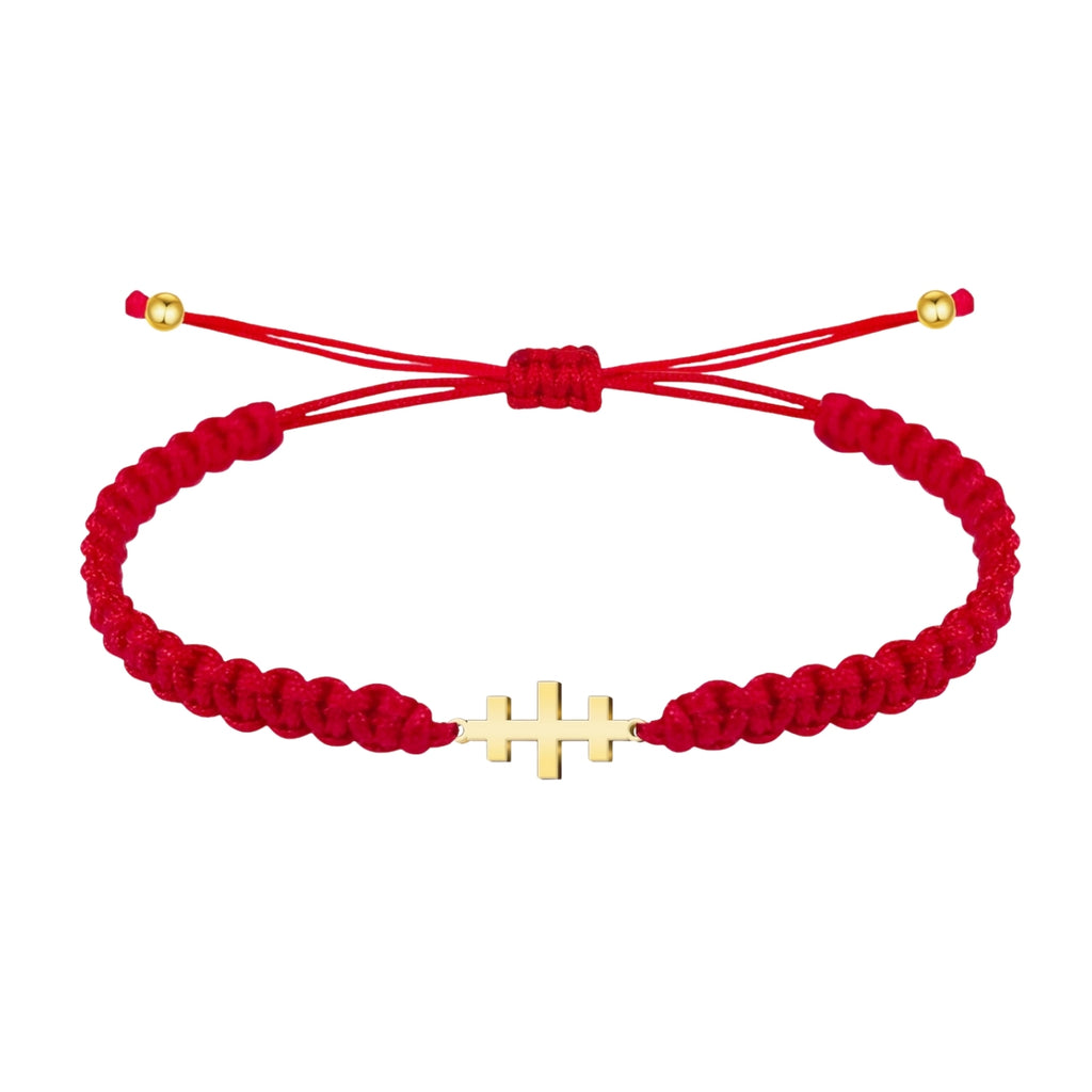 Pulsera Hilo Destino con Cruz de las Catacumbas en Acero