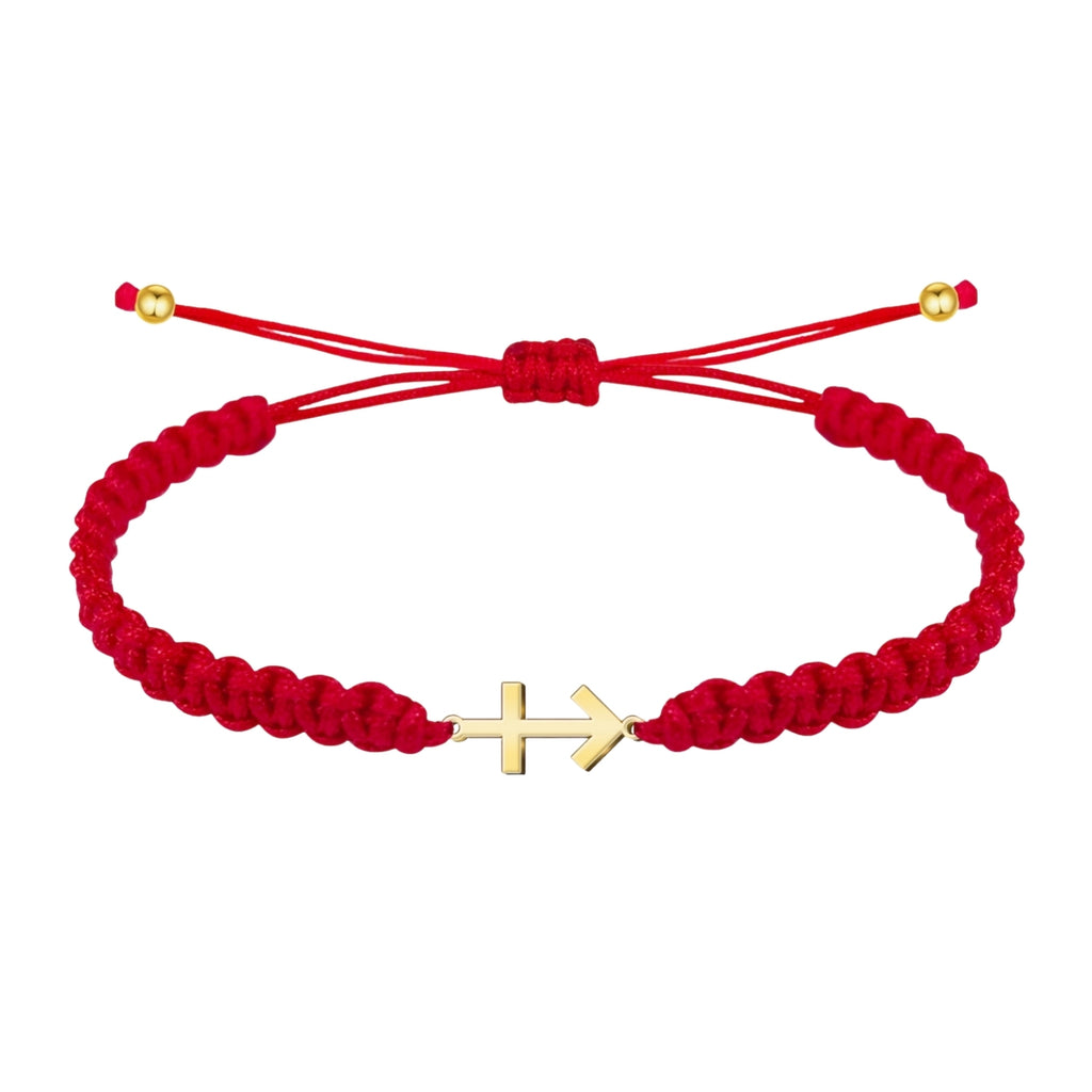Pulsera Hilo Destino con Cruz Contra el Mal en Acero