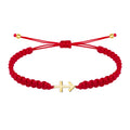 Pulsera Hilo Destino con Cruz Contra el Mal en Acero