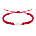 Pulsera Hilo Destino con Cruz Contra el Mal en Acero