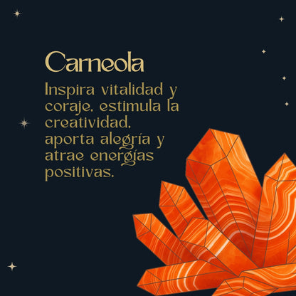 Colgante Tetragrammatón con Nudo de Bruja y Carneola – Energía, Motivación y Fuerza Vital en Acero Inoxidable