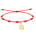 Pulsera roja de 7 nudos con colgante dorado del Ídolo de Tara
