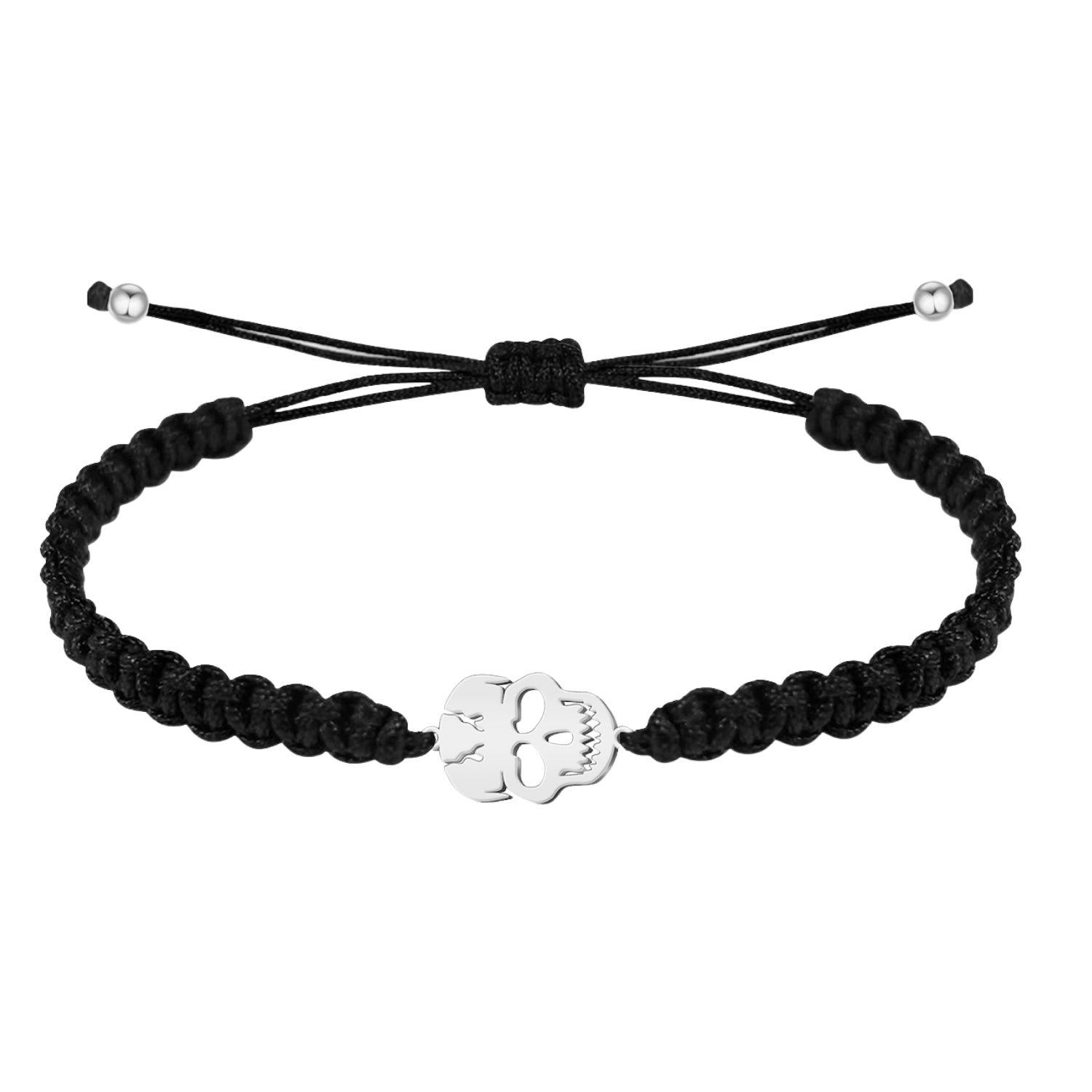 Pulsera Hilo Destino Calavera Acero