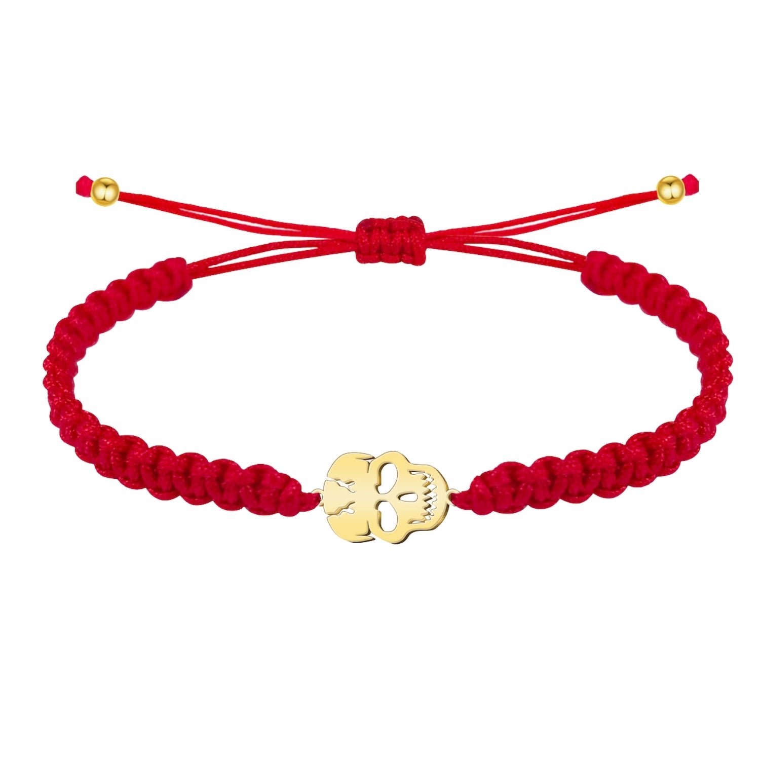 Pulsera Hilo Destino Calavera Acero