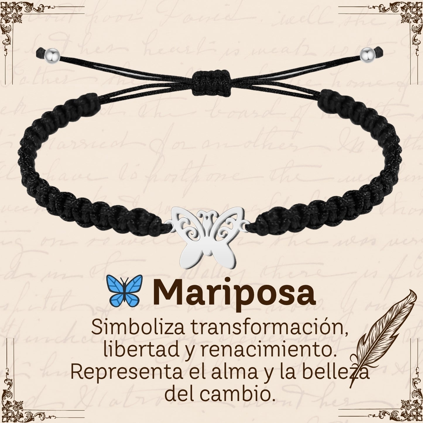 Pulsera Hilo Destino Hecho a Mano 🧵 con Amuleto de Suerte y Protección 🍀 en Acero Inoxidable 💎