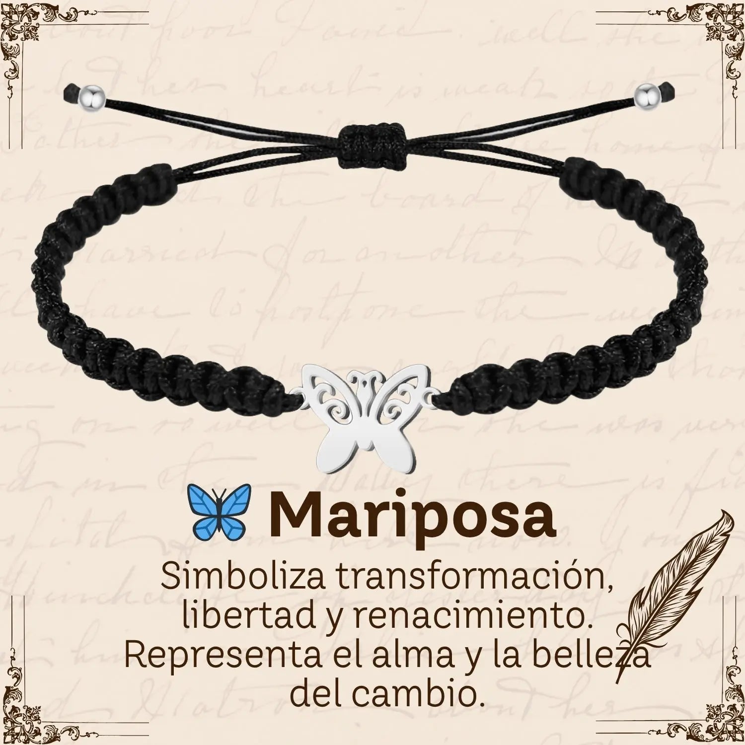 Pulsera Hilo Destino Hecho a Mano 🧵 con Amuleto de Suerte y Protección 🍀 en Acero Inoxidable 💎 - cotigo
