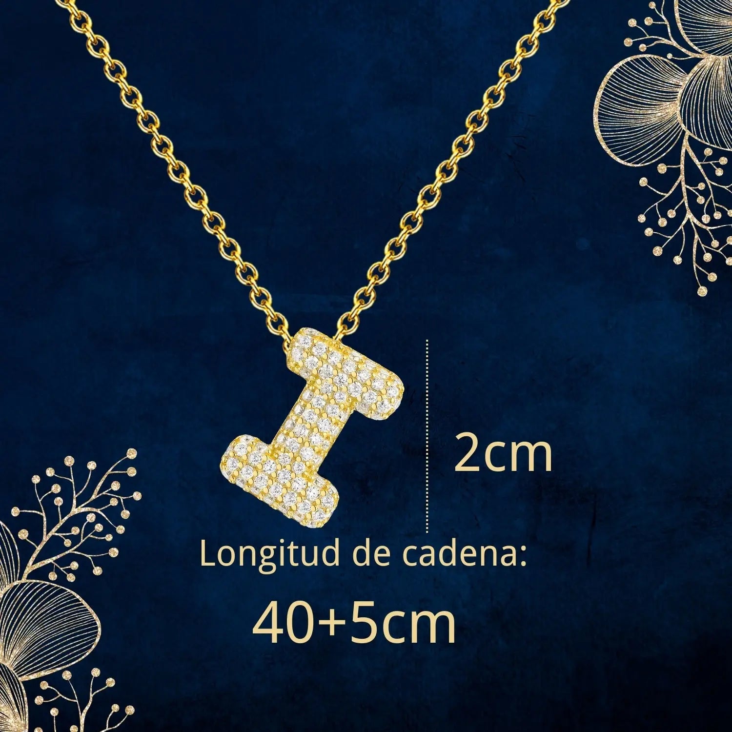 Colgante Letra inicial I con Piedra Circonita - cotigo
