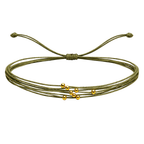 Pulsera Multihilo Encerado con Cuentas de Acero Inoxidable