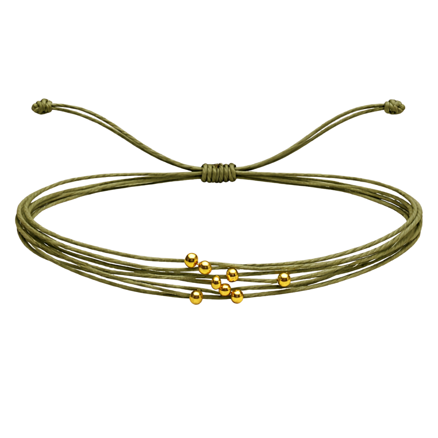 Pulsera Multihilo Encerado con Cuentas de Acero Inoxidable