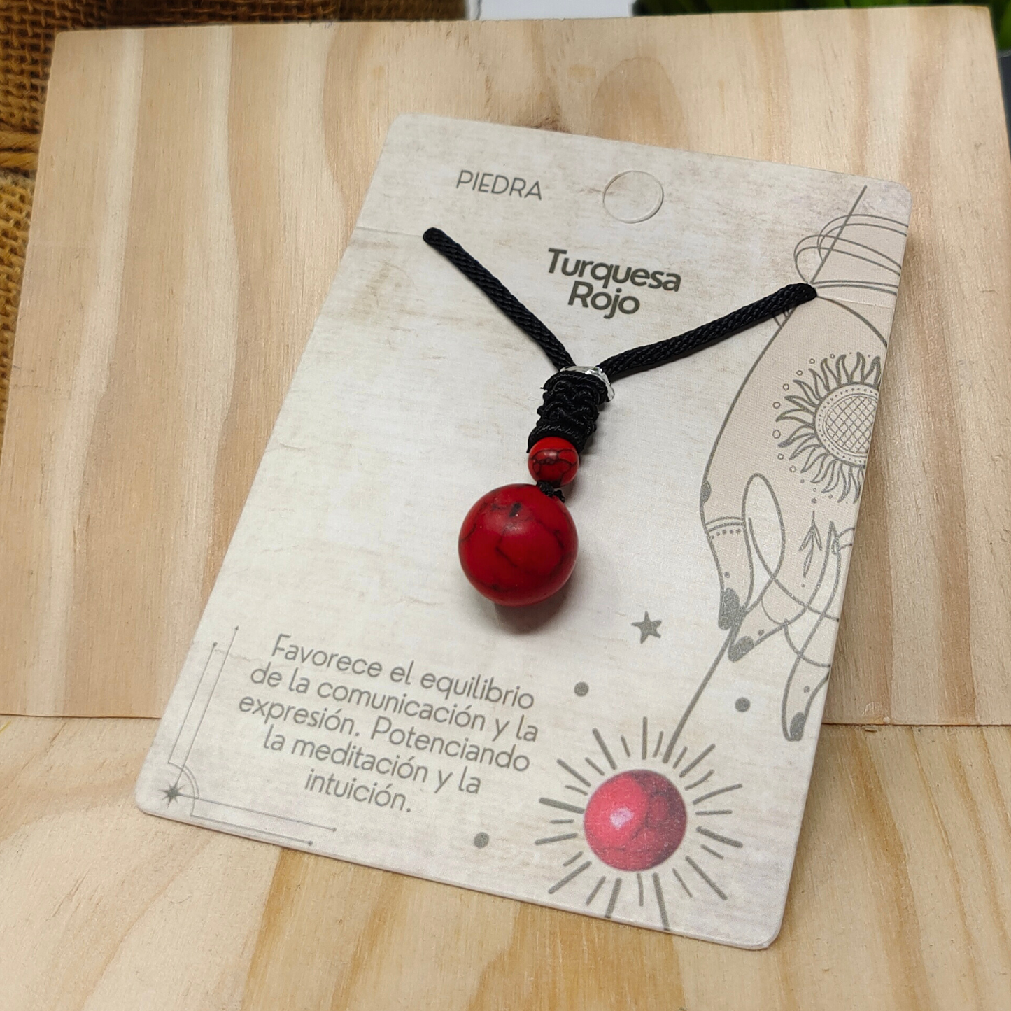Colgante de Turquesa rojo de bola 14mm