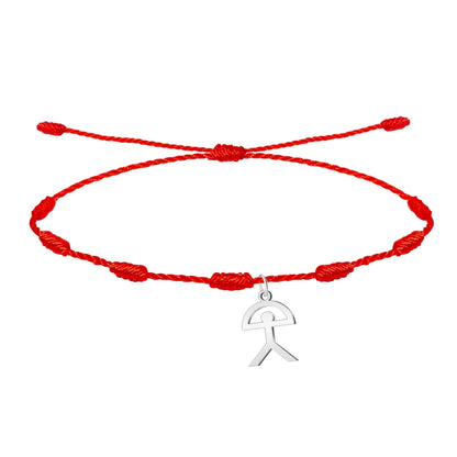 Pulsera 7 nduso con Colgante de Indalo Acero Plateado