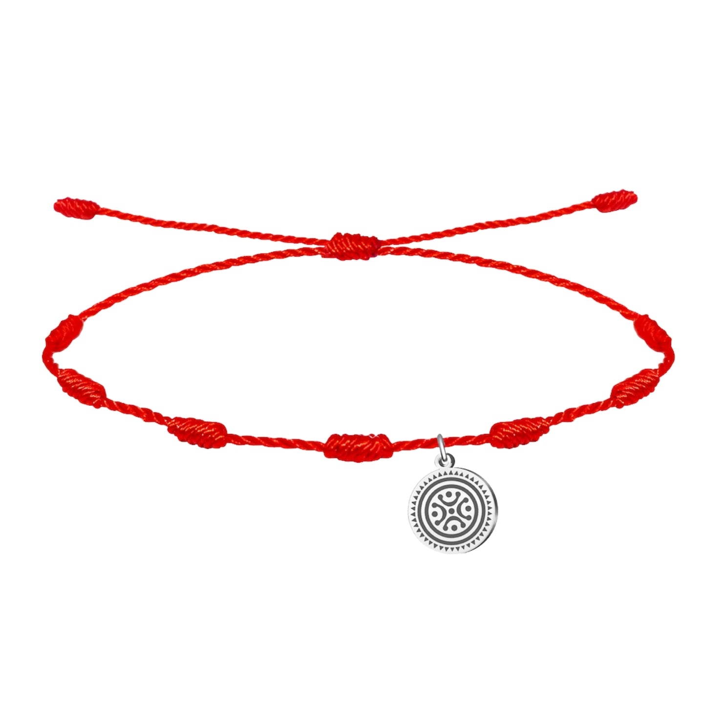 Pulsera 7 Nudos con colgante Nudo perenne Acero Plateado