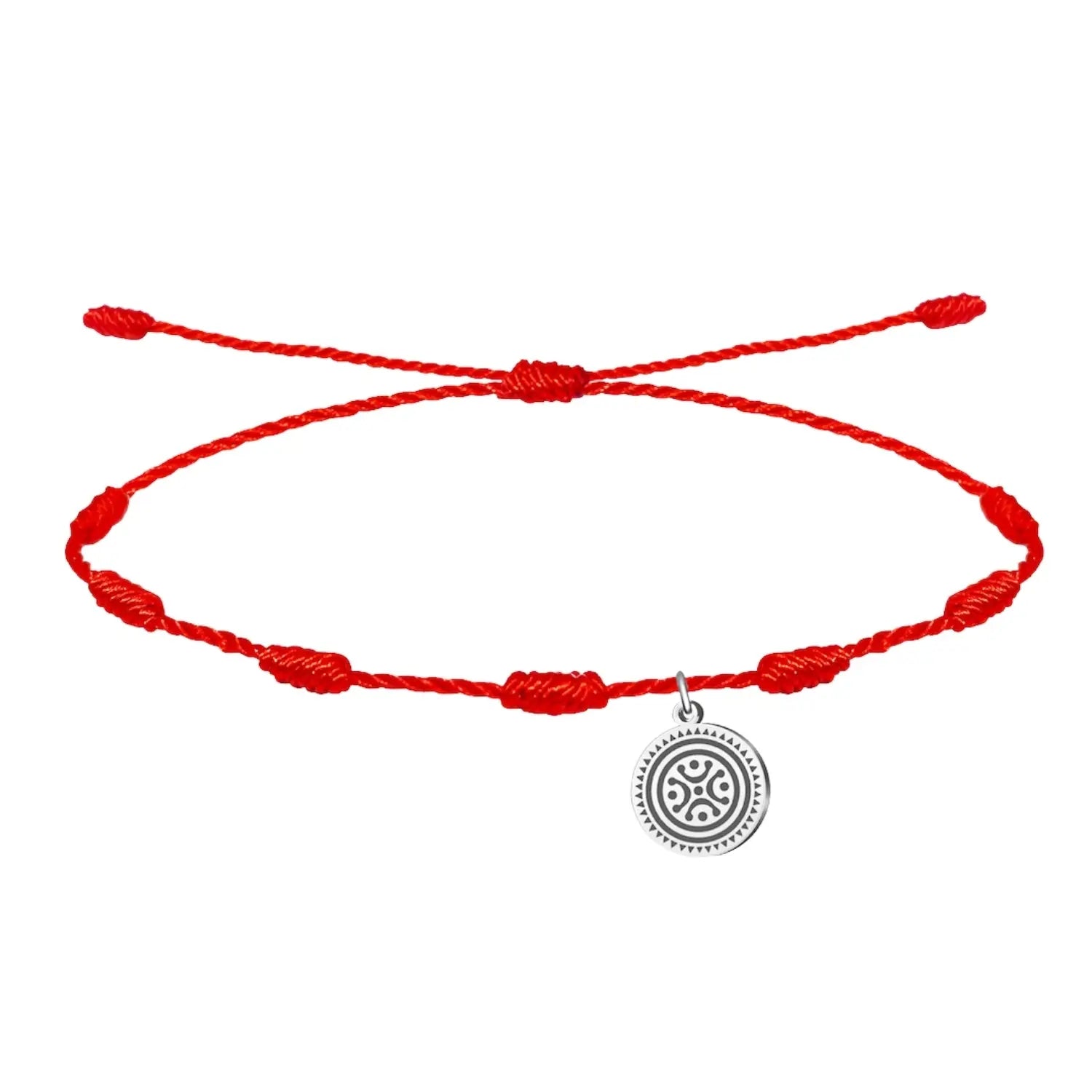Pulsera 7 Nudos con colgante Nudo perenne Acero Plateado - cotigo