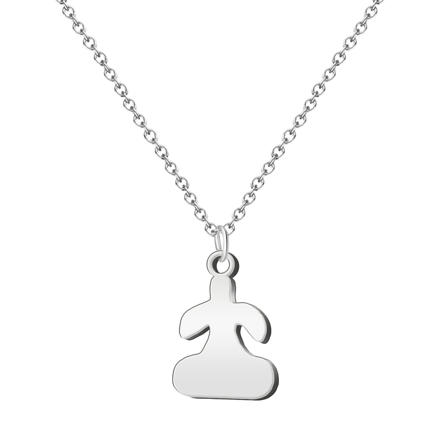 Collar  Con Idolo de Tarra Acero Plateado