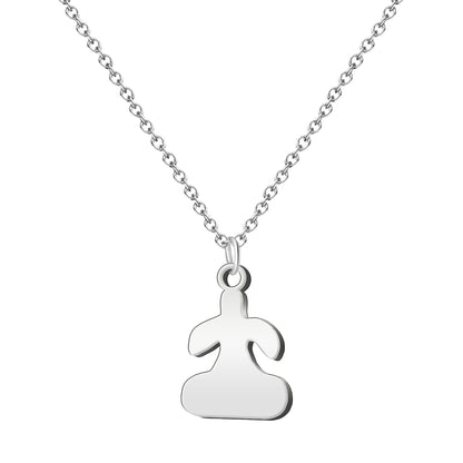Collar  Con Idolo de Tarra Acero Plateado