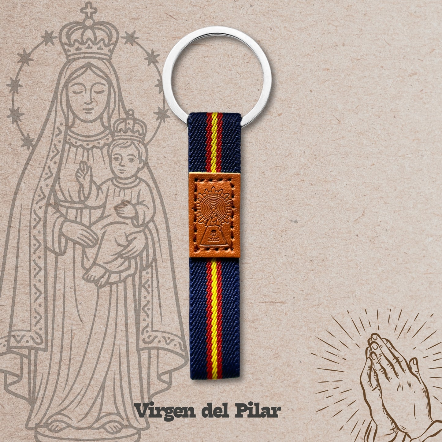 Llavero Virgen del Pilar - Policia nacional
