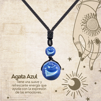 Colgante de Agata azul de bola 14mm
